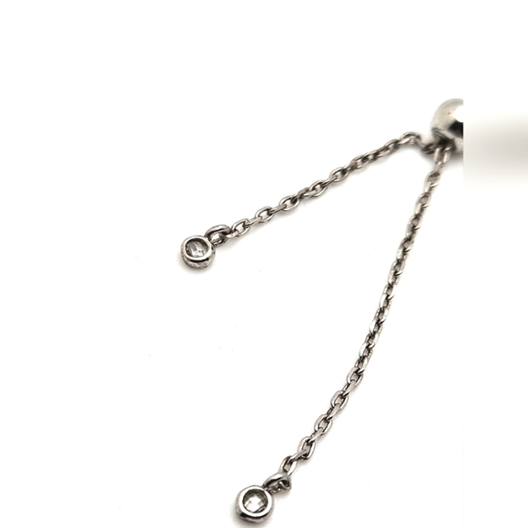 🟢3/$19🟢 Delicate Silver CZ Slider Bracelet Vintage Styled Retro - Picture 9 of 9
